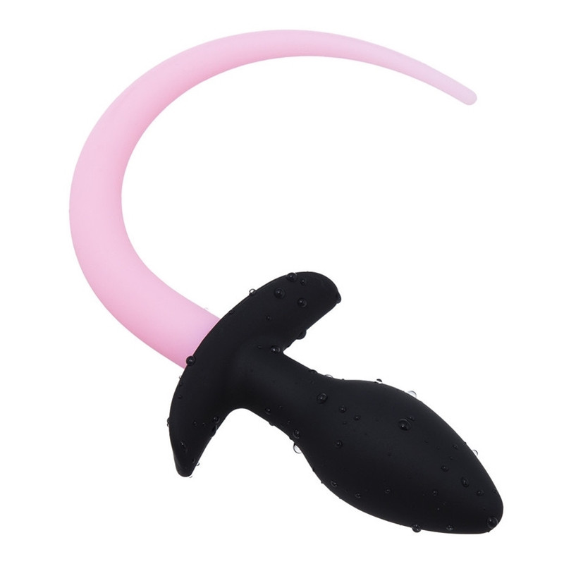 Kinky Puppy Plug Queue de chien phosphorescent Luminous Puppy 8 x 3.2cm Rose fluo